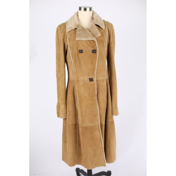 Loro Piana Jackets & Blazers - $6,500 Loro Piana Suede Shearling- Fur Lined Overcoat Size 46 Brown NEW